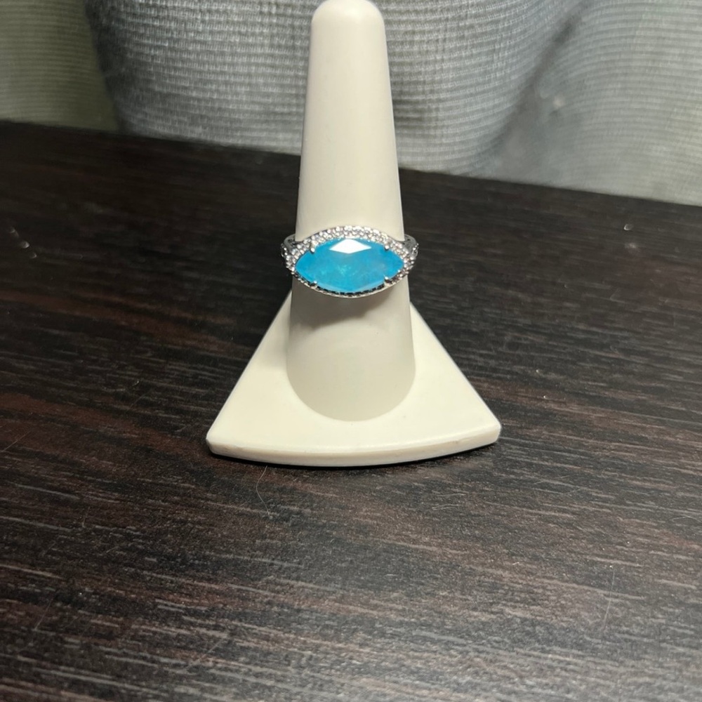 BP Silver Ring with Vibrant Blue Stone